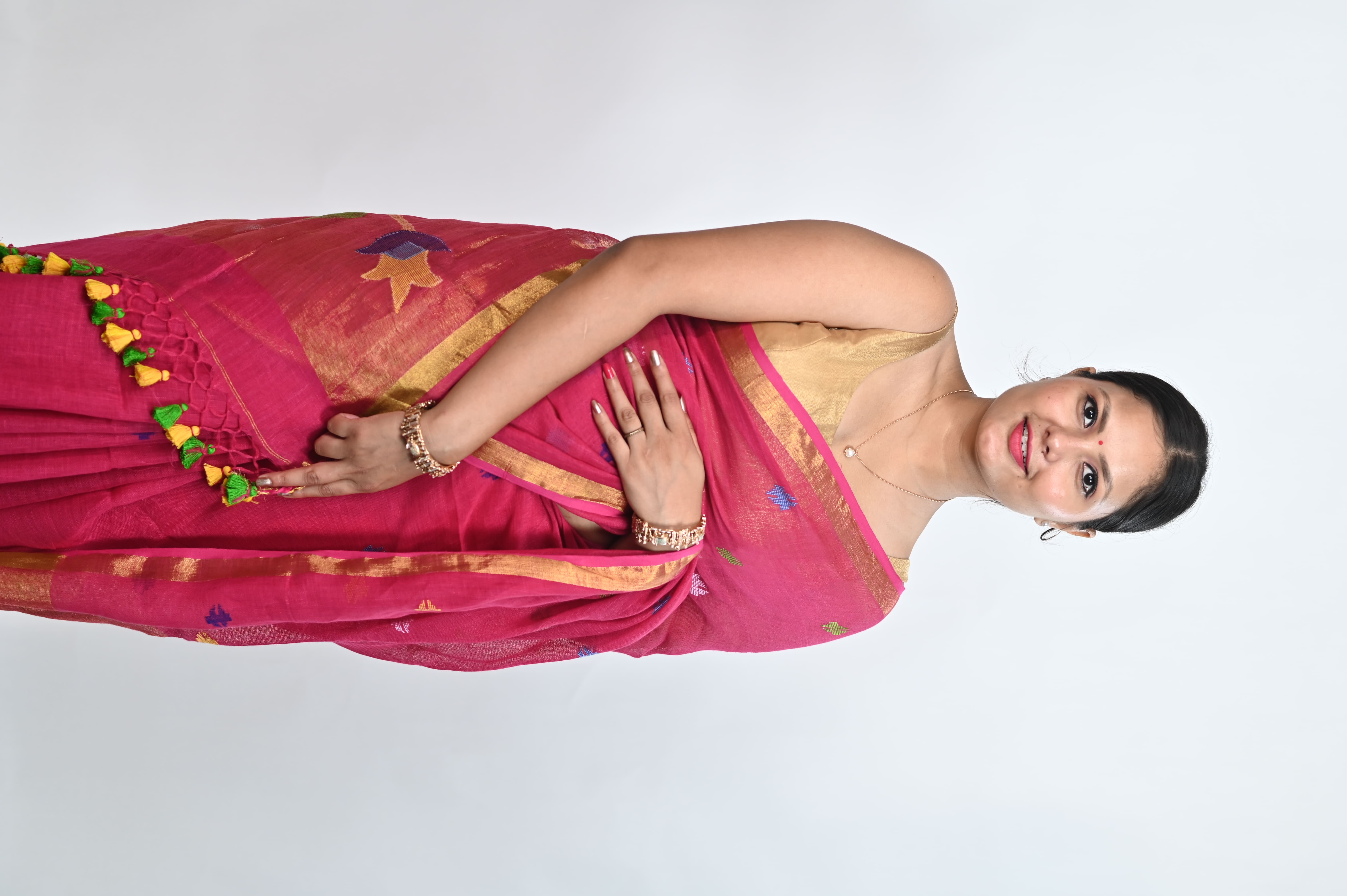 Linen by linen paithani aanchal handloom saree