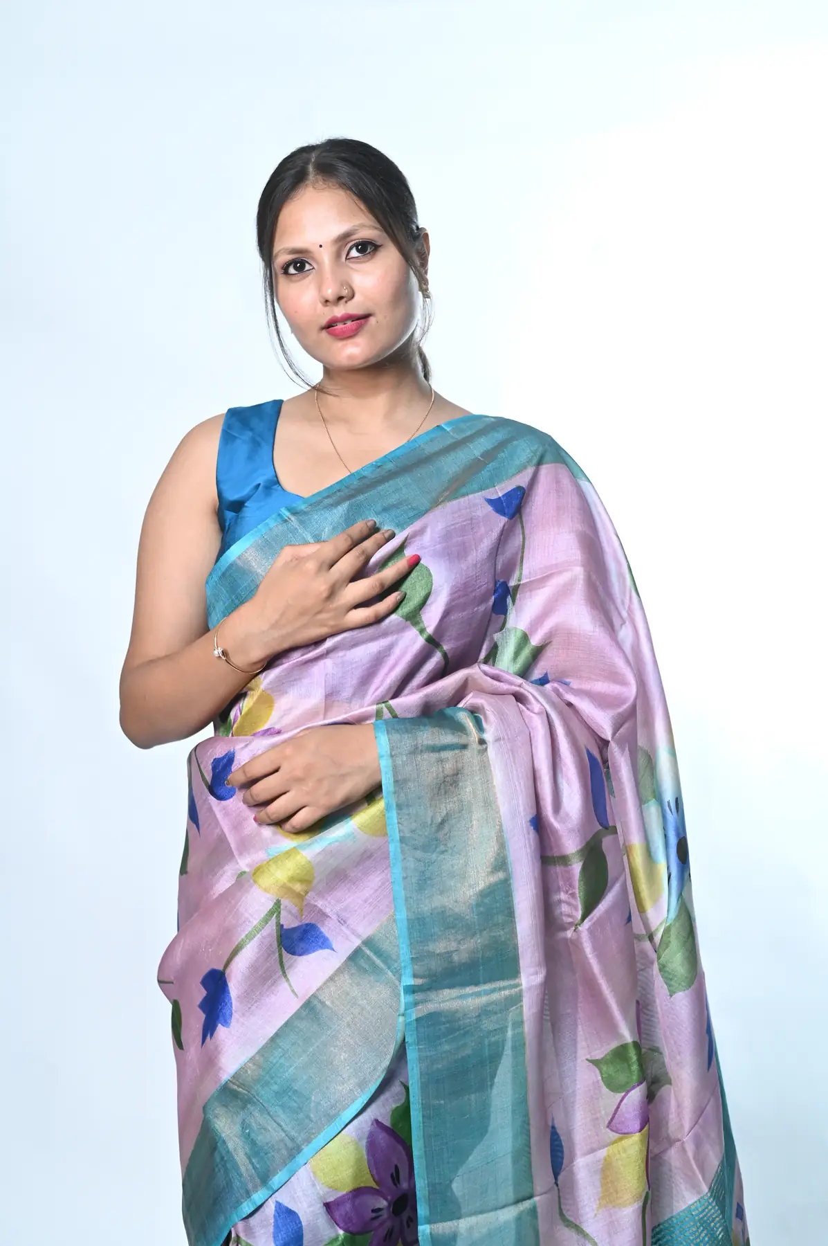 pure tussar hand kalamkari saree
