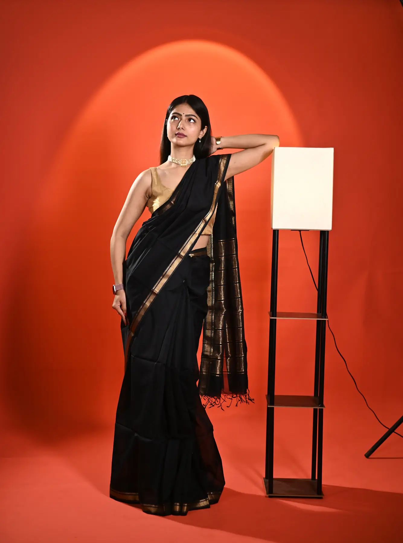 Handloom maheshwari cotton silk saree