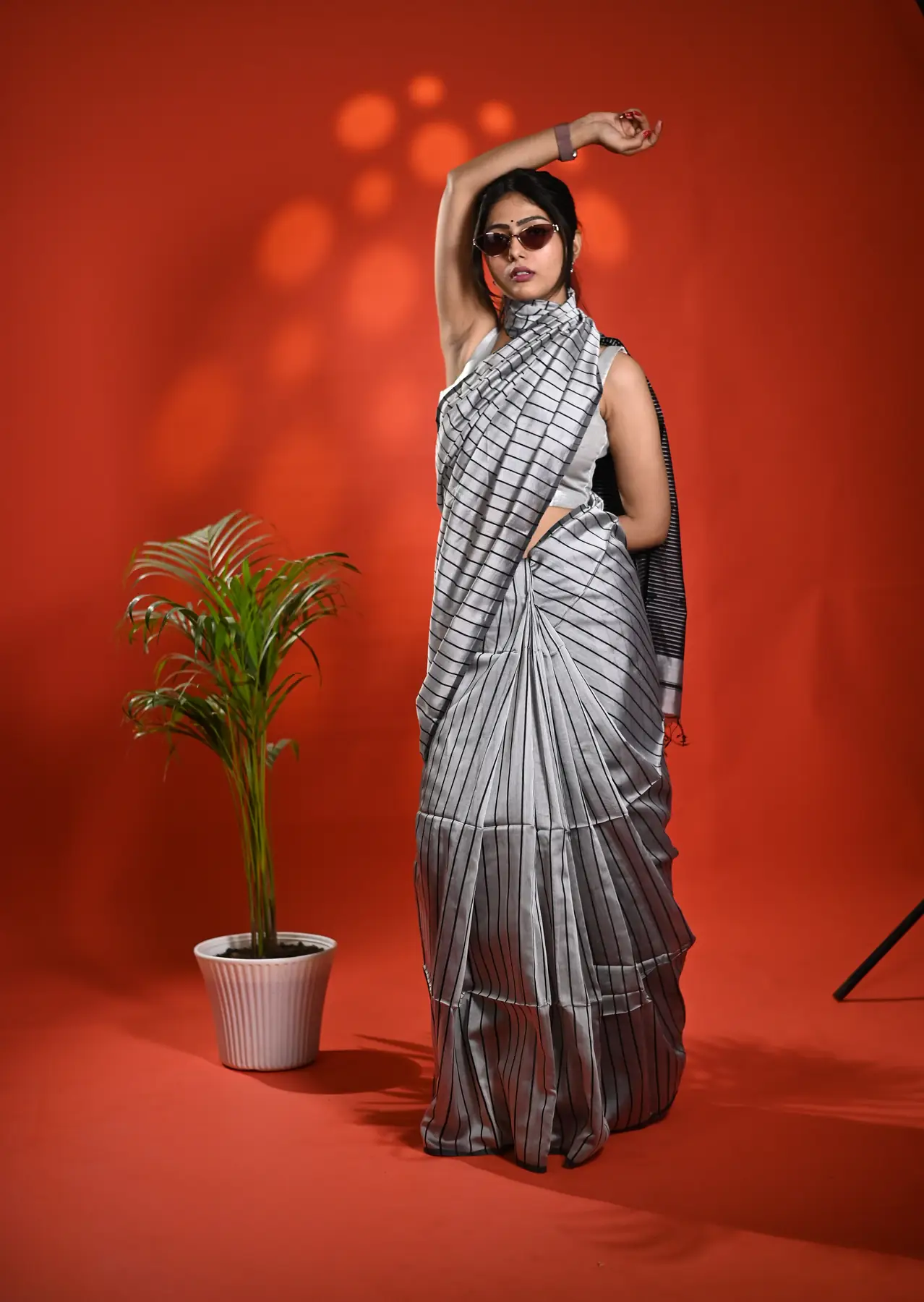 Handloom maheshwari cotton silk saree
