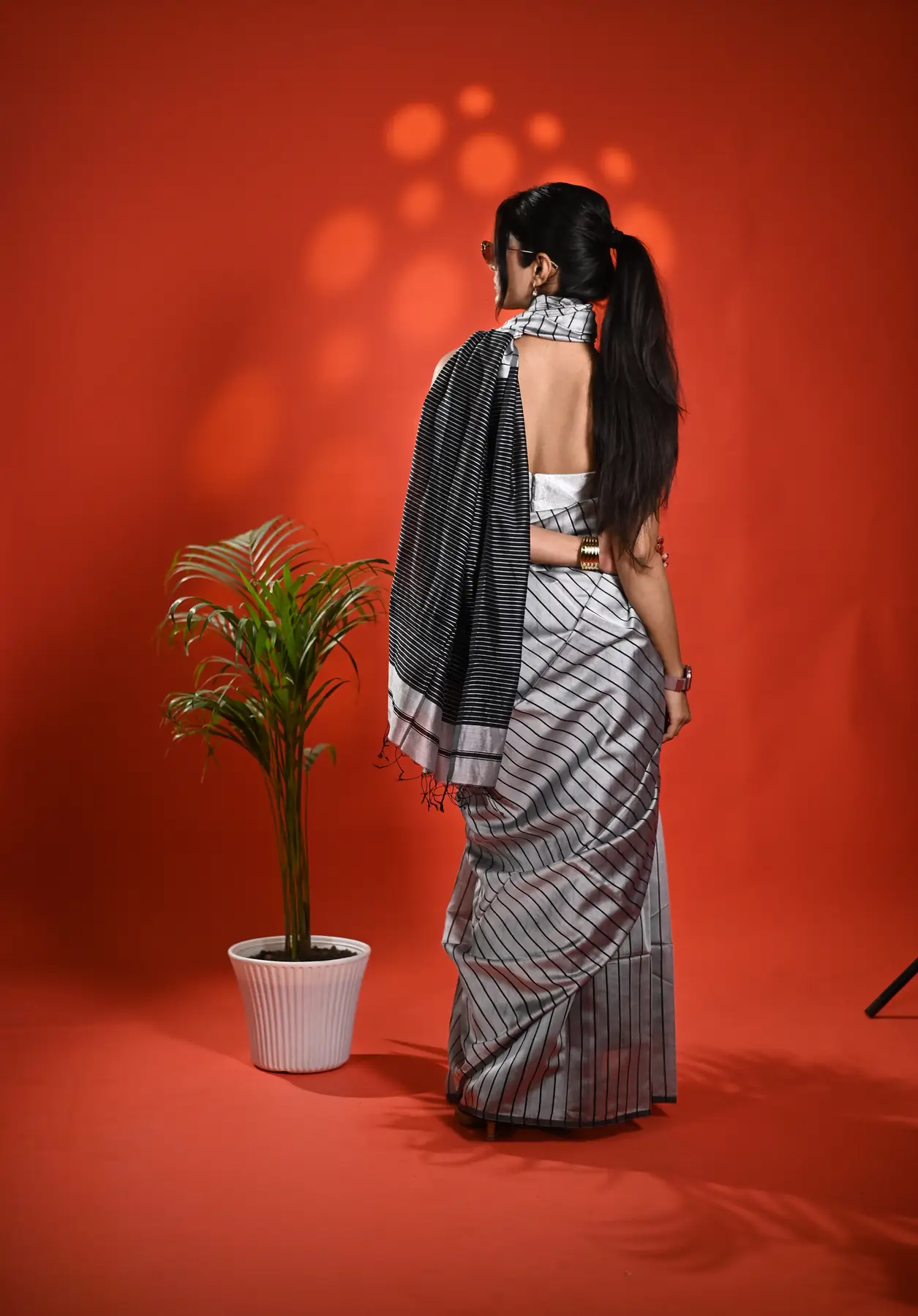 Handloom maheshwari cotton silk saree