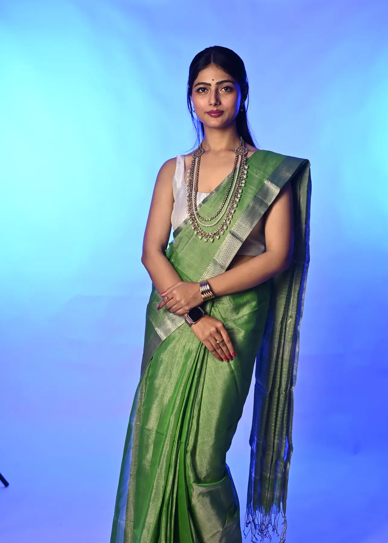 Handloom maheshwari tissue saree