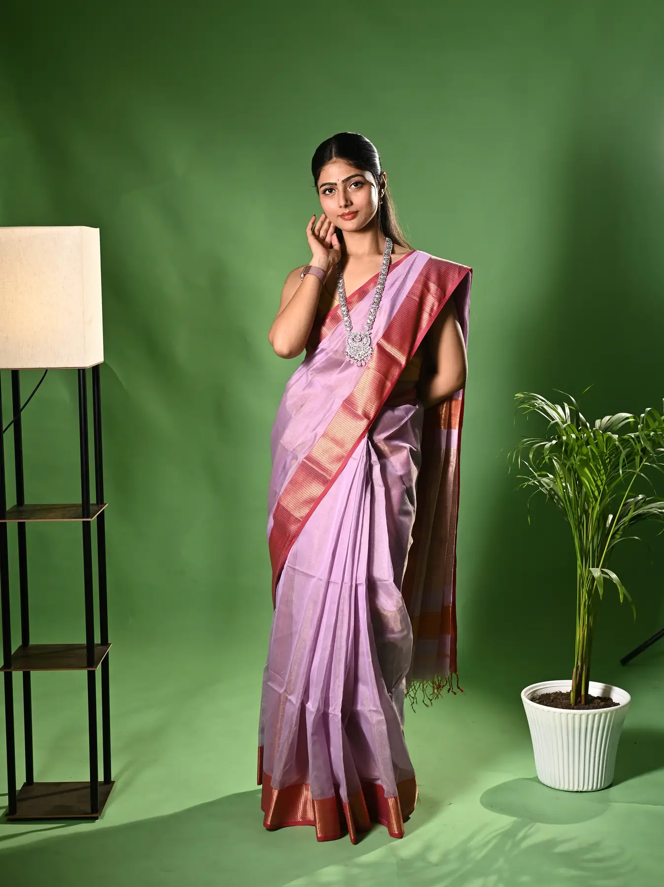 Handloom maheshwari tissue silk saree