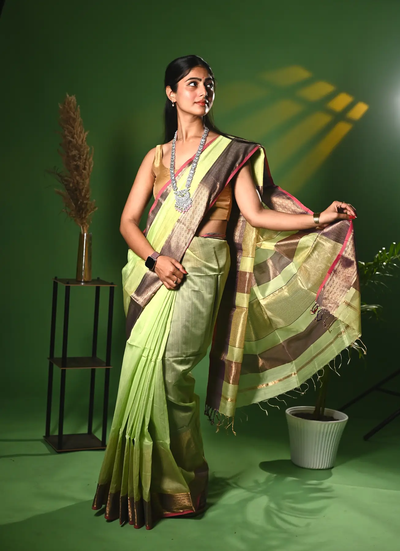 Handloom maheshwari  silk saree
