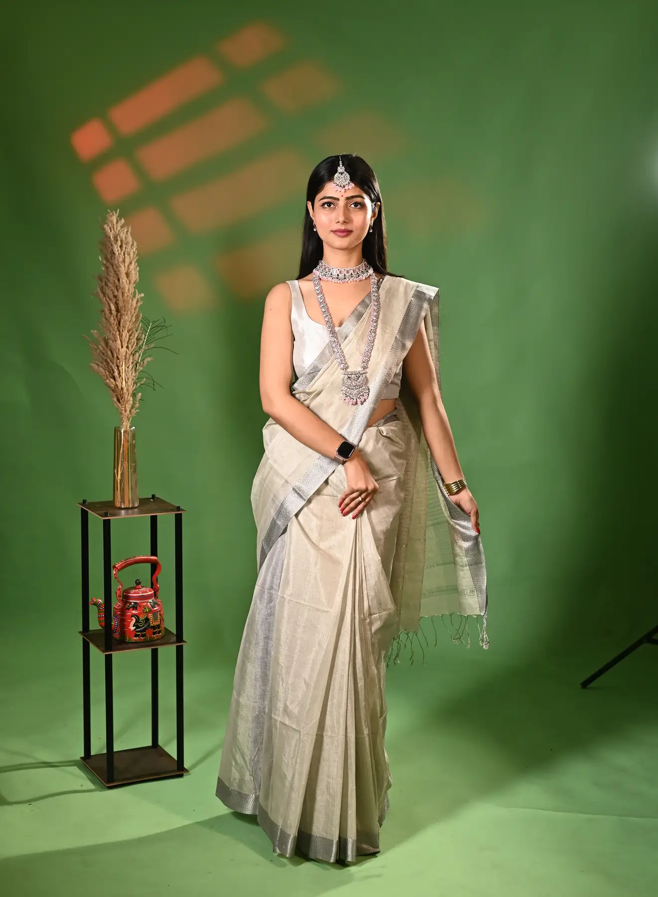 Handloom maheshwari tissue saree
