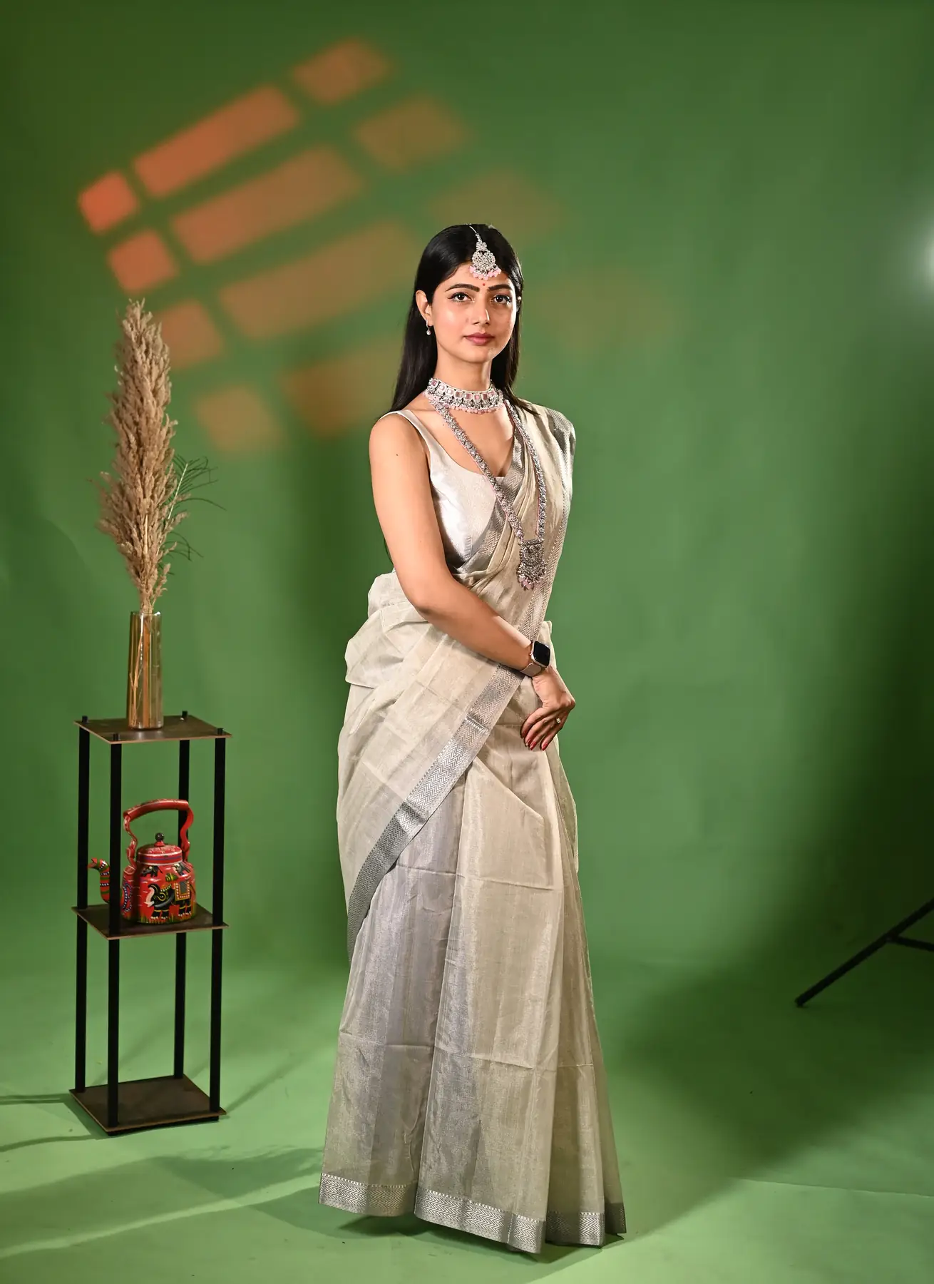 Handloom maheshwari tissue saree
